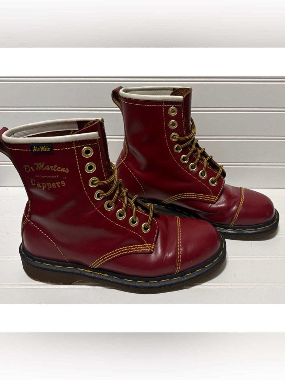 Dr Marten Vintage Cappers OxBlood Boots Mens Size US 8 Womens 9 Made in England